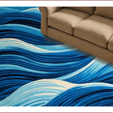 Ultra Soft Area Rug, Non Slip, Stain Resistant, Washable Area Rugs for Living Room, Bedroom, Bright Nautical Coastal Elegance(Blue)