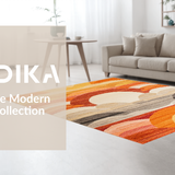 Ultra Soft Area Rug, Non Slip, Stain Resistant, Washable Area Rugs for Living Room, Bedroom, Whimsical Floral Print with Soft Shades(Orange)