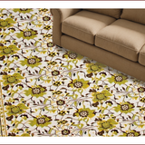 Ultra Soft Area Rug, Non Slip, Stain Resistant, Washable Area Rugs for Living Room, Bedroom, Transitional Earthy Floral Motif(White)