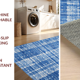 Ultra Soft Area Rug, Non Slip, Stain Resistant, Washable Area Rugs for Living Room, Bedroom, Charming Ribbon Tie Decorative Rug Preppy Home Accent Cute Girly Carpet(Blue)
