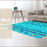 Ultra Soft Area Rug, Non Slip, Stain Resistant, Washable Area Rugs for Living Room, Bedroom, Swimming Pool Print Shaggy(Blue)