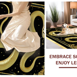 Ultra Soft Area Rug, Non Slip, Stain Resistant, Washable Area Rugs for Living Room, Bedroom, Sophisticated Gothic Serpent Visuals(Gold)