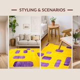 Ultra Soft Area Rug, Non Slip, Stain Resistant, Washable Area Rugs for Living Room, Bedroom, Bright Yellow Fun Decorative Element(Yellow)