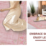 Ultra Soft Area Rug, Non Slip, Stain Resistant, Washable Area Rugs for Living Room, Bedroom, Elegant Pink Bow Design Carpet for Rooms Coquette Area Rug(Pink)