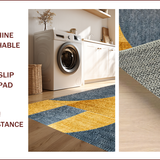 Ultra Soft Area Rug, Non Slip, Stain Resistant, Washable Area Rugs for Living Room, Bedroom, Geometric Abstract Bedroom High Traffic Area Carpet(Gold)
