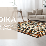 Ultra Soft Area Rug, Non Slip, Stain Resistant, Washable Area Rugs for Living Room, Bedroom, Striking Tribal Geometric Visual Appeal(Brown)