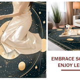 Ultra Soft Area Rug, Non Slip, Stain Resistant, Washable Area Rugs for Living Room, Bedroom, Stylish Modern Starry Night Theme(Gold)