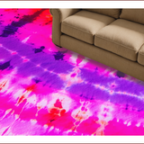 Ultra Soft Area Rug, Non Slip, Stain Resistant, Washable Area Rugs for Living Room, Bedroom, Fluffy Tie-Dyed Shag(Pink)