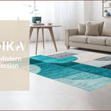 Ultra Soft Area Rug, Non Slip, Stain Resistant, Washable Area Rugs for Living Room, Bedroom, Teal and Grey Washable Bedroom Carpet(Green)