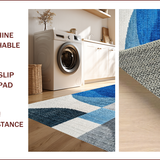 Ultra Soft Area Rug, Non Slip, Stain Resistant, Washable Area Rugs for Living Room, Bedroom, Modern Abstract Easy Care Living Room(Blue)