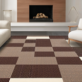 Ultra Soft Area Rug, Non Slip, Stain Resistant, Washable Area Rugs for Living Room, Bedroom, Dynamic Stylish Monochrome Check Design(Brown)