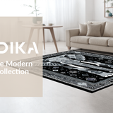 Ultra Soft Area Rug, Non Slip, Stain Resistant, Washable Area Rugs for Living Room, Bedroom, Rustic Animal Print Ethnic Aesthetic(Gray)