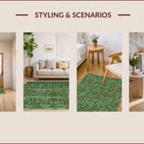 Ultra Soft Area Rug, Non Slip, Stain Resistant, Washable Area Rugs for Living Room, Bedroom, Elegant Medusa Gold Motif(Gold)