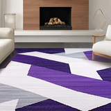 Ultra Soft Area Rug, Non Slip, Stain Resistant, Washable Area Rugs for Living Room, Bedroom, Vibrant Minimalist Artful Design(Purple)