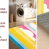 Ultra Soft Area Rug, Non Slip, Stain Resistant, Washable Area Rugs for Living Room, Bedroom, Cute Cheerful Child-Friendly Pattern(Yellow)