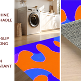 Ultra Soft Area Rug, Non Slip, Stain Resistant, Washable Area Rugs for Living Room, Bedroom, Vivid Retro Wavy Aesthetic(Orange)