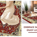 Ultra Soft Area Rug, Non Slip, Stain Resistant, Washable Area Rugs for Living Room, Bedroom, Intricate Vintage Damask Style(Red)