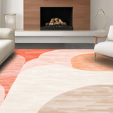 Ultra Soft Area Rug, Non Slip, Stain Resistant, Washable Area Rugs for Living Room, Bedroom, Artful Textured Geometric Composition(Orange)