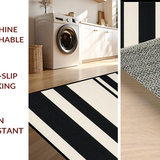 Ultra Soft Area Rug, Non Slip, Stain Resistant, Washable Area Rugs for Living Room, Bedroom, Vibrant Modern Textured Lines(Beige)