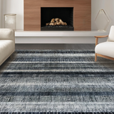 Ultra Soft Area Rug, Non Slip, Stain Resistant, Washable Area Rugs for Living Room, Bedroom, Graphic Zebra: Striped Decor Rug, Contemporary Floor Art(Gray)