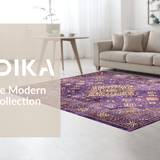 Ultra Soft Area Rug, Non Slip, Stain Resistant, Washable Area Rugs for Living Room, Bedroom, Contemporary Textured Color Burst(Purple)