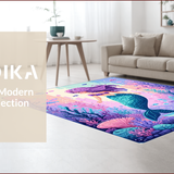 Ultra Soft Area Rug, Non Slip, Stain Resistant, Washable Area Rugs for Living Room, Bedroom, Enchanting Shaggy Mermaid Vibe(Blue)