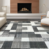 Ultra Soft Area Rug, Non Slip, Stain Resistant, Washable Area Rugs for Living Room, Bedroom, Modern Black And White Rug: Black White Door Mat(Gray)