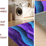 Ultra Soft Area Rug, Non Slip, Stain Resistant, Washable Area Rugs for Living Room, Bedroom, Chic Purple and Blue Harmony(Purple)