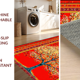 Ultra Soft Area Rug, Non Slip, Stain Resistant, Washable Area Rugs for Living Room, Bedroom, Lively Contemporary Leaf Pattern(Red)