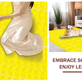 Ultra Soft Area Rug, Non Slip, Stain Resistant, Washable Area Rugs for Living Room, Bedroom, Charming Curvy Scalloped Accent(Yellow)