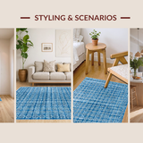 Ultra Soft Area Rug, Non Slip, Stain Resistant, Washable Area Rugs for Living Room, Bedroom, Whimsical Bow Area Rug(Blue)