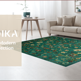 Ultra Soft Area Rug, Non Slip, Stain Resistant, Washable Area Rugs for Living Room, Bedroom, Vibrant Jungle-Inspired Artwork(Blue)