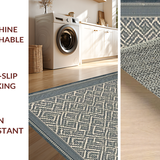 Ultra Soft Area Rug, Non Slip, Stain Resistant, Washable Area Rugs for Living Room, Bedroom, Stylish Transitional Neutral Motif(Gray)