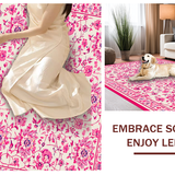Ultra Soft Area Rug, Non Slip, Stain Resistant, Washable Area Rugs for Living Room, Bedroom, Youthful Blooming Artistry Style(Pink)