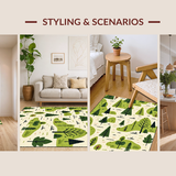 Ultra Soft Area Rug, Non Slip, Stain Resistant, Washable Area Rugs for Living Room, Bedroom, Cute Cartoon Animal Motif Rug(Green)