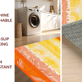 Ultra Soft Area Rug, Non Slip, Stain Resistant, Washable Area Rugs for Living Room, Bedroom, Contemporary Irregular Gradient Aesthetic(Orange)