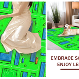 Engaging Geometric City Design Mat(Green)