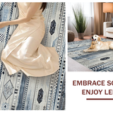 Ultra Soft Area Rug, Non Slip, Stain Resistant, Washable Area Rugs for Living Room, Bedroom, Sleek Modern Gray Patterned Design(Blue)