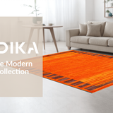 Ultra Soft Area Rug, Non Slip, Stain Resistant, Washable Area Rugs for Living Room, Bedroom, Lively Modern Creature Illustration(Orange)