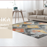Ultra Soft Area Rug, Non Slip, Stain Resistant, Washable Area Rugs for Living Room, Bedroom, Artistic Abstract Earthy Tones(Gray)