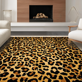 Ultra Soft Area Rug, Non Slip, Stain Resistant, Washable Area Rugs for Living Room, Bedroom, Contemporary Luxe Cheetah Style(Brown)