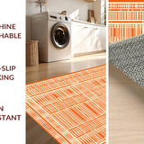 Ultra Soft Area Rug, Non Slip, Stain Resistant, Washable Area Rugs for Living Room, Bedroom, Timeless Earthy Abstract Pattern(Orange)
