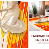 Ultra Soft Area Rug, Non Slip, Stain Resistant, Washable Area Rugs for Living Room, Bedroom, Lively Abstract Sunray Design(Orange)