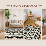 Ultra Soft Area Rug, Non Slip, Stain Resistant, Washable Area Rugs for Living Room, Bedroom, Rustic Earthy Abstract Pattern(Beige)