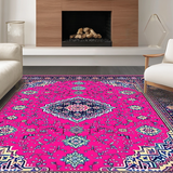 Ultra Soft Area Rug, Non Slip, Stain Resistant, Washable Area Rugs for Living Room, Bedroom, Sophisticated Minimalist Linear Arrangement(Pink)