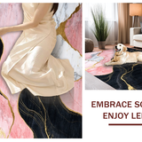 Ultra Soft Area Rug, Non Slip, Stain Resistant, Washable Area Rugs for Living Room, Bedroom, Abstract Pink and Black Fusion(Pink)