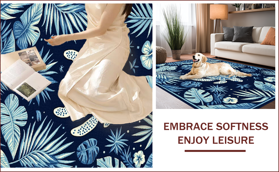 Tropical Navy Geometric Elegance Rug – ODIKA