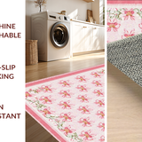 Ultra Soft Area Rug, Non Slip, Stain Resistant, Washable Area Rugs for Living Room, Bedroom, Charming Scalloped Bows Pink Room Rug Lovely Coquette Carpet(Pink)
