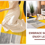 Ultra Soft Area Rug, Non Slip, Stain Resistant, Washable Area Rugs for Living Room, Bedroom, Chic Geometric Yellow Grey Fusion(Yellow)