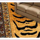 Ultra Soft Area Rug, Non Slip, Stain Resistant, Washable Area Rugs for Living Room, Bedroom, Non-Slip Tiger Print Dining Room Stain-Resistant Carpet(Gold)